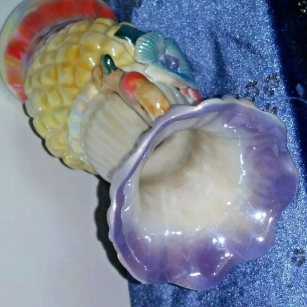 Vintage Pearlescent Lustreware Vase Floral multicolor 8
